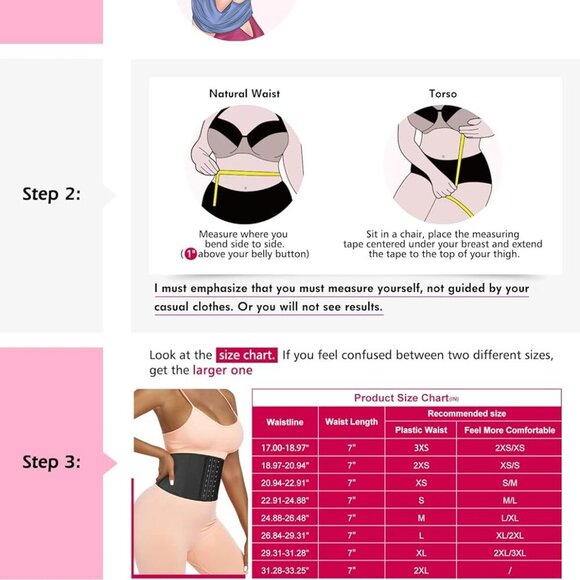 Super Short Torso Waist Trainers Cincher Corset Tummy Shaper Slimming Latex Gird - Picture 2 of 9